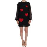 Dolce & Gabbana 32 - Blonder Tøj Dolce & Gabbana Lace Red Heart Shift Women's Dress