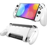 Nintendo switch oled Spillekonsoller Nintendo Switch OLED Grip Case with Card Holder - White