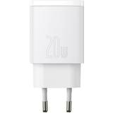 Fast charger usb c Baseus Compact charger fast charger USB/USB Type C 20W 3A Power Delivery Quick Charge 3.0 white (CCXJ-B02)