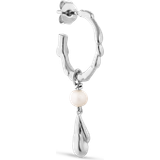 Jane Kønig Drippy Hoop Earring - Silver/Pearl