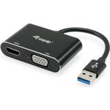 Equip USB A Kabler Equip USB A-HDMI/VGA 3.1 (Gen.1) 0.2m