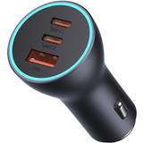 Baseus Grå Batterier & Opladere Baseus Golden Contactor Pro USB-A Car Charger 2 x USB-C 65W Dark Gray (CGJP010013)