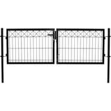 Sort Låger Hortus Double Gate for Panel Fence with Decoration "X" 300x100cm
