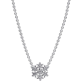 Pandora Blank Halskæder Pandora Sparkling Snowflake Pendant Necklace - Silver/Transparent