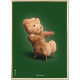 Grøn - Metal Vægdekorationer Brainchild Classic Teddy Bear Plakat 50x70cm