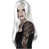 Hekse Lange parykker Kostumer Boland Bewitched Witch Long Wig White