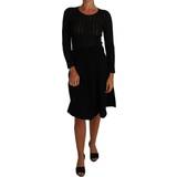 26 - 32 - Dame Kjoler Dolce & Gabbana Sheath Long Sleeves Dress - Black
