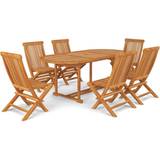 Foldbare / Sammenklappelige - Teak Havemøbelsæt vidaXL 3059609 Havemøbelsæt, 1 borde inkl. 6 stole