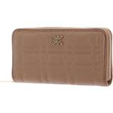 Beige Tegnebøger Calvin Klein Large Recycled Quilted Zip Around Wallet - KHAKI