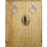 Døre Plus Dobbelt udhusdør plywood m/vinduer Yderdør (x)