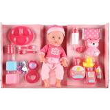 Dukker & Dukkehus Baby Doll dukke 30 cm med 16 forskellige tilbehør