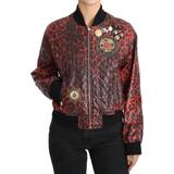 Rød - Uld Overtøj Dolce & Gabbana Crystal Leather Jacket