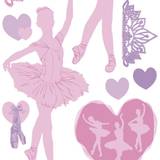 RoomMates Pink Indretningsdetaljer RoomMates Ballet Glitter Wallstickers
