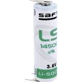 Lithium 3.6v aa Saft LS 14500 3PFRP Special-batterier R6 (AA) U-loddeben Lithium 3.6 V 2600 mAh 1 stk