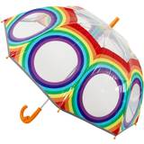 Klar paraply Lang Klar børneparaply med regnbuefarver