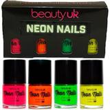 BeautyUK Gaveæsker & Sæt BeautyUK Neon Nail Polish Set 4-pack
