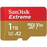 1 TB - Class 10 - V30 Hukommelseskort SanDisk Extreme microSDXC Class 10 UHS-I U3 V30 A2 190MB/s 1TB