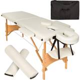 tectake Massage table Set Freddie Headrest, armrests, face pad & bolster cushions beige