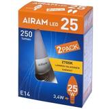 Airam LED-pærer Airam Led Opal C35 3w E14 250lm 2-pak LED pærer Opalglas Hvid 4711778