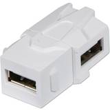 Lindy Stikdåser & Forlængerledninger Lindy 60491 cable interface/gender adapter USB 2.0 A White