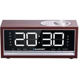 Blaupunkt CR60BT Bluetooth Radio Alarm Clock, brown wood