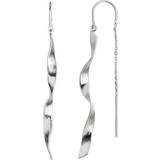 Smykker Stine A Long Twisted Hammered Earring with Chain - Silver