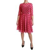 Pink - XXS Kjoler Dolce & Gabbana Polka Dots A-line Knee Length Dress