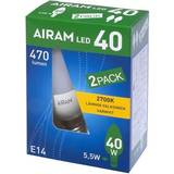 Airam LED-pærer Airam Led C35 4,9w E14 470lm 2-pak LED pærer Hvid 4711779