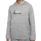 Grå - XL Børnetøj Nike Boy's Therma-FIT Training Hoodie - Carbon Heather/Light Smoke Grey (DQ9037-091)