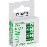 Aaa genopladelige batterier Deltaco 4-pak AAA 750mAh genopladelige batterier