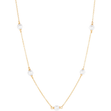 Blank Halskæder Sif Jakobs Padua Cinque Necklace - Gold/White