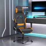 vidaXL gamingstol med massagefunktion fodstøtte stof sort og orange
