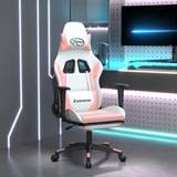 Hvid Gamer stole vidaXL gamingstol med fodstøtte kunstlæder hvid og lyserød