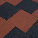 vidaXL Fall Protection Tiles 24 pcs Rubber 50x50x3 cm Black Black