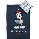 Blå - Disney Tekstiler Licens Jule sengetøj junior - 100x140cm Mickey Mouse