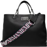 Armani Sort Håndtasker Armani Large Leather Tote Bag - Black