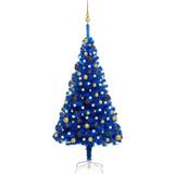Blå - Stål Dekorationer vidaXL kunstigt juletræ LED-lys kuglesæt Juletræ