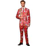 OppoSuits Herrer Dragter & Tøj OppoSuits Mens Christmas Red Icons Light Up Suitmeister