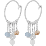 Pernille Corydon Dream Hoops Earrings - Silver/Agate/Pearl