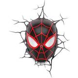 Marvel Belysning Børneværelse Marvel 3D LED Spider-Man Miles Morales Face Natlampe