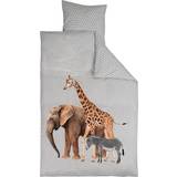 Sort Sengesæt Børneværelse Borg Design Baby sengetøj 70x100 cm - Giraf, elefant zebra - 2