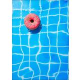 Rød Vægdekorationer Supermercat Pool Doughnut Plakat
