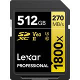 1800x lexar LEXAR Professional GOLD Series SDXC Class 10 UHS-II U3 V60 270/180MB/s 512GB (1800x)