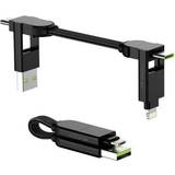 USB B micro Kabler Rolling Square inCharge X 6-I-1 USB A/USB C-Lightning/USB C/USB B Micro 0.7m