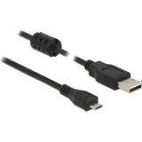DeLock USB-kabel Kabler DeLock USB A-USB Micro-B 2.0 Ferrite 0.5m