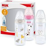 Hvid Flaskemadningssæt Nuk Set med 3 flaskor First Choice ⁺ Temperatur Control 300 ml rosa/vit/beige