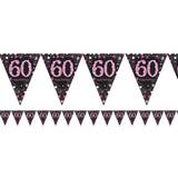 60 års fødselsdag vimpel banner 4 m. Pink