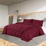 vidaXL sengetøj 240x220 bomuld bordeauxfarvet Dynebetræk Rød