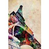 Vægdekorationer Close Up Eiffel Tower Watercolor Poster Wall Decor