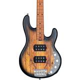 Fingerboard Music Man Sterling Stingray Ray34hh Spalted Maple Top Maple Fingerboard Electric Bass Natural Burst Satin